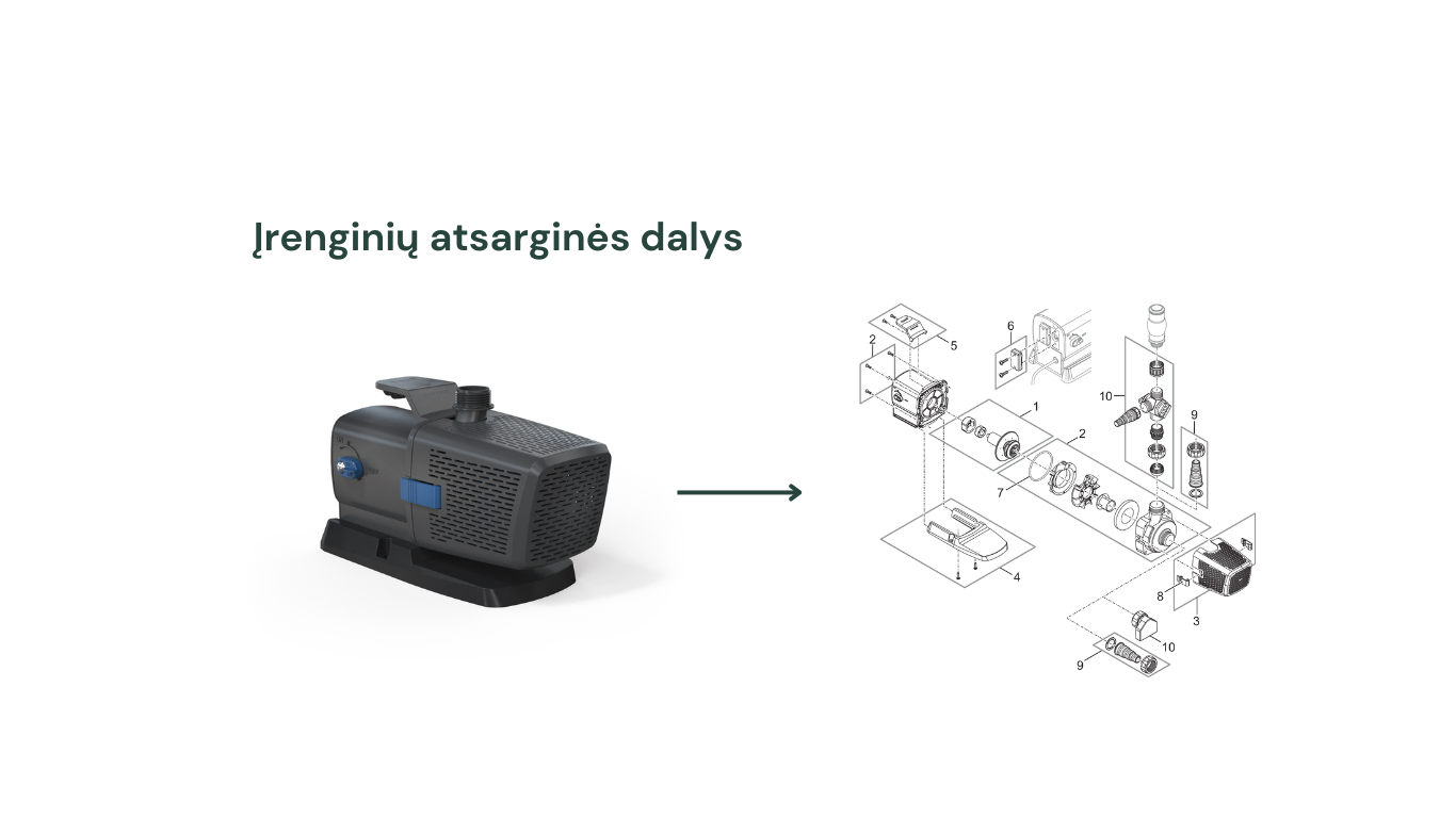 Tvenkinio atsarginės dalys