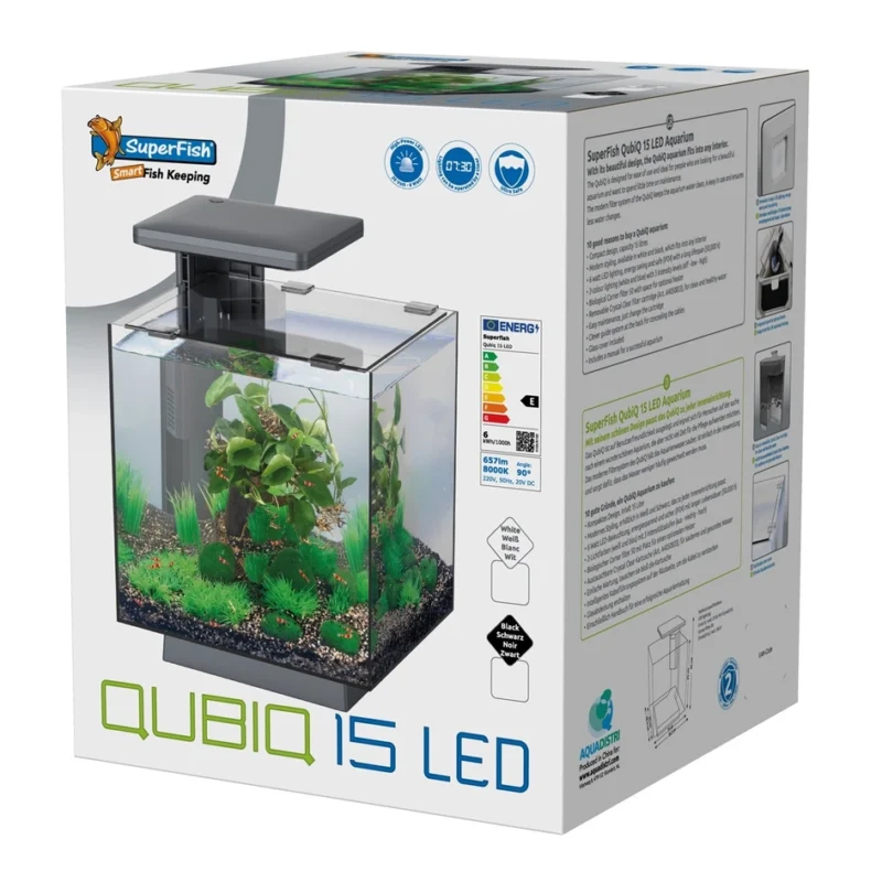 Akvariumas SF QubiQ 15 LED BLACK