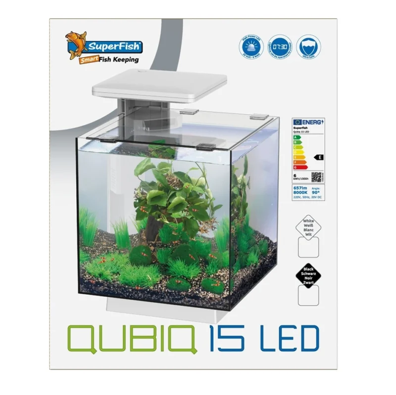 Akvariumas SF QubiQ 15 LED WHITE